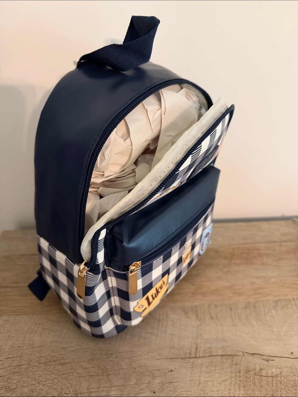 Warner Bros. Gilmore Girls Navy and White Checkered Mini Backpack - Picture 6 of 6